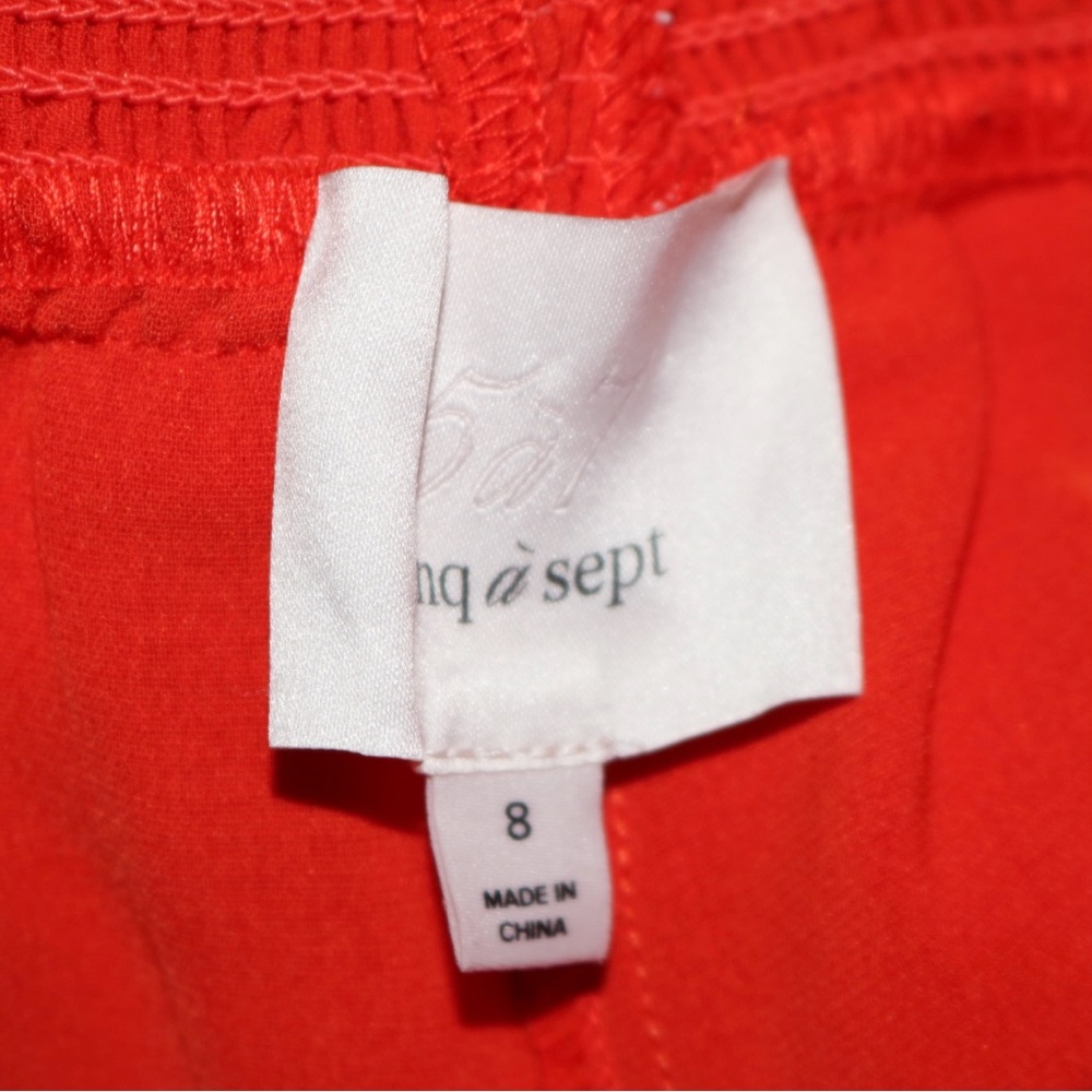 Cinq a Sept Smocked Jessi Pants in Fire Coral - Picture 7 of 13